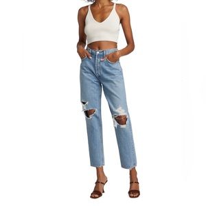 NWT Agolde Fen in Wander High-Rise Distressed Straight-Leg Jeans